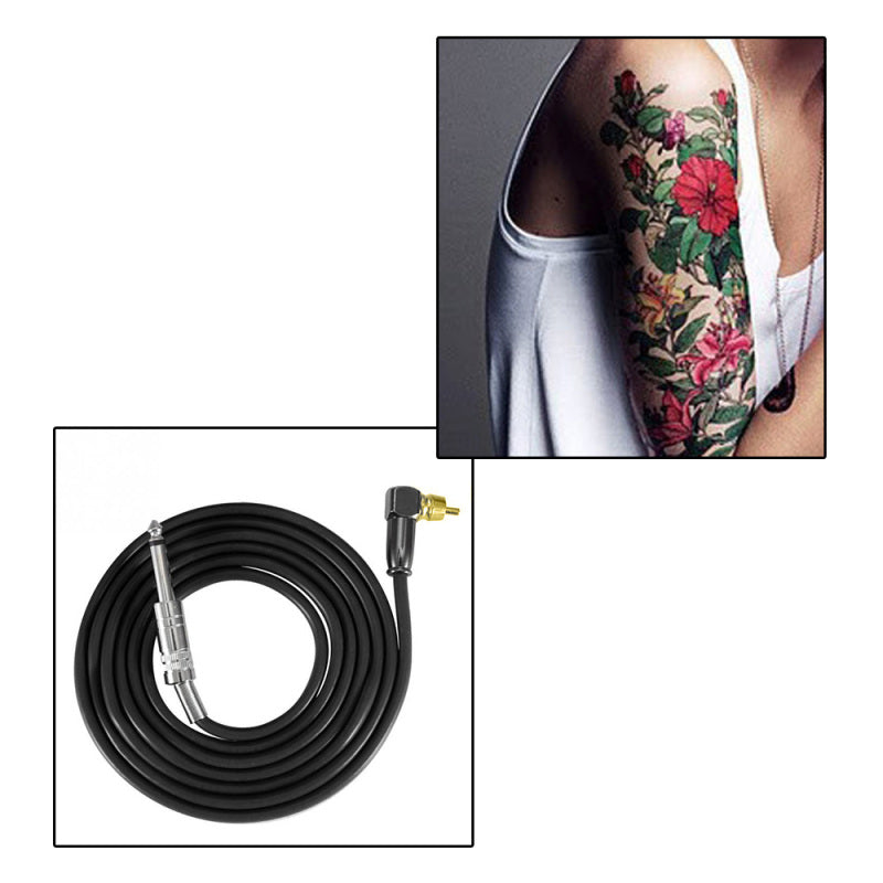 (Black) - Silicone Soft Tattoo Clip Cord, Flexible Silicone Hook Line Core xcv