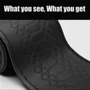 1pc Car Steering Wheel Cover Leather DIY Black & Black Thread 38cm Uni HAW