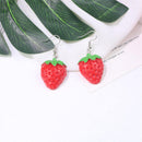 Lovely Red-Strawberry Dangle Earrings Plant Inspired Gifts Idea Korean Style