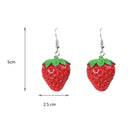 Lovely Red-Strawberry Dangle Earrings Plant Inspired Gifts Idea Korean Style