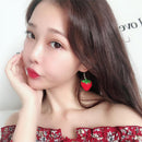 Lovely Red-Strawberry Dangle Earrings Plant Inspired Gifts Idea Korean Style