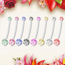 8 x Maternity Belly Bar Flexible Crystal Pregnancy Navel Ring Belly Button Ring