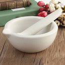 1 Set White Topping Actual Porcelain Mortar+Pestle Mixing Grinding Bowl DIY Tool