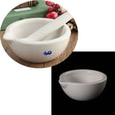1 Set White Topping Actual Porcelain Mortar+Pestle Mixing Grinding Bowl DIY Tool