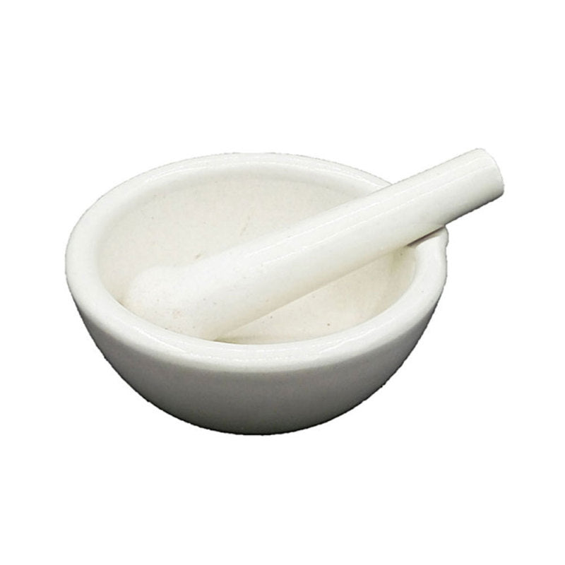1 Set White Topping Actual Porcelain Mortar+Pestle Mixing Grinding Bowl DIY Tool