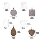48-Pieces 24pcs Pendant Trays Base Cabochon Settings Jewelry Making DIY bv