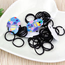 Lot 50pcs Lady Black Elastic Hair Ties Band Ropes Ring Ponytail Holder Accessies