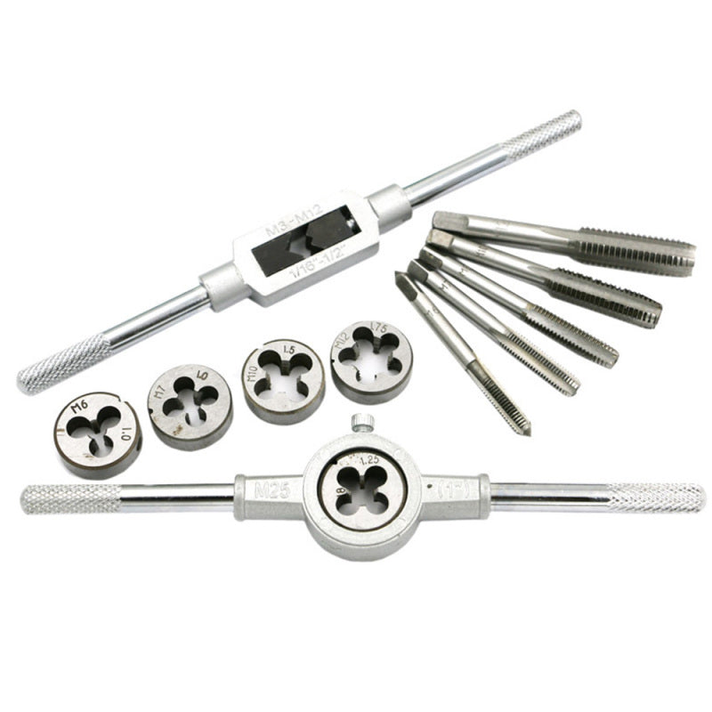 12x Adjustable Metric Tap Die Set Tapping Wrench Hand Threading Kit with C UWY