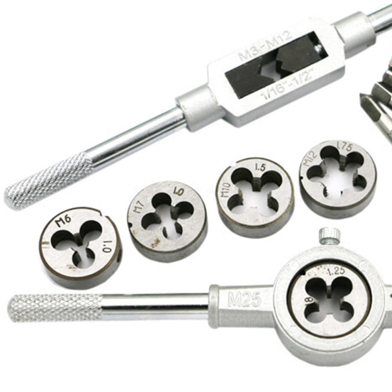 12x Adjustable Metric Tap Die Set Tapping Wrench Hand Threading Kit with C UWY
