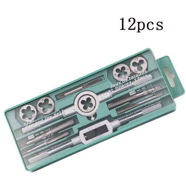 12x Adjustable Metric Tap Die Set Tapping Wrench Hand Threading Kit with C UWY