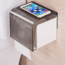 Wall Plastic Toilet Paper Holder Roll Tissue Box w/ Phone Holder Sucker XCD
