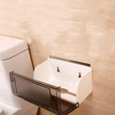 Wall Plastic Toilet Paper Holder Roll Tissue Box w/ Phone Holder Sucker XCD