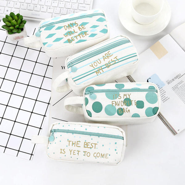 Function School Pencil Case & Bags Large Capacity Canvas Bag Pen Zipper KMM