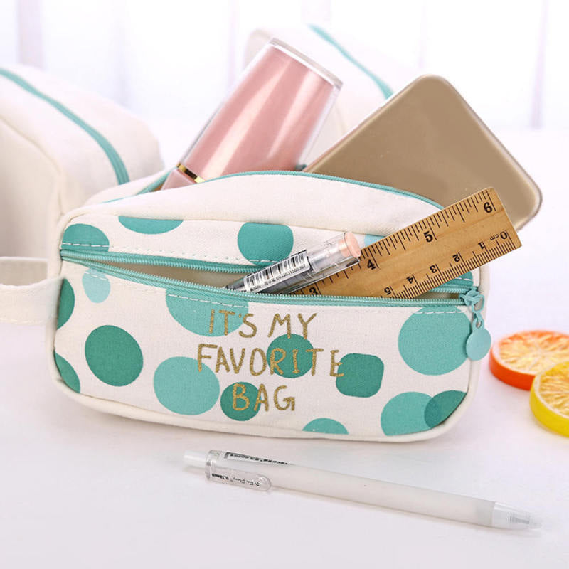 Function School Pencil Case & Bags Large Capacity Canvas Bag Pen Zipper KMM