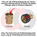50x Power Pressure Washer O-Rings for 1/4" Quick Coupler Hoses High Temperature