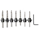 8x Woodworking Tapered Drill Countersink Bit Screw Set Collar Wood Polish BMT