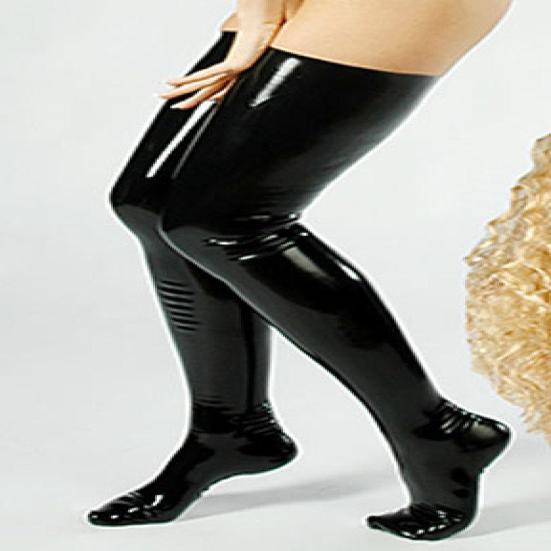 Fashion Womens Sexy Long Socks Thigh High Stockings Faux Leather Club-wear