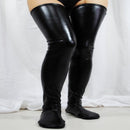 Fashion Womens Sexy Long Socks Thigh High Stockings Faux Leather Club-wear
