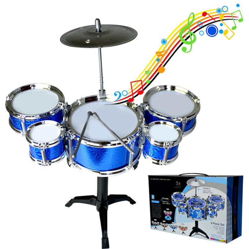 Boy Girl Kids Percussion Musical Instrument Jazz Drum Set Toys Music Band  CKQ