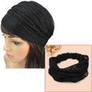 Elegant Women Black Bandanas Lace Headwrap Headband Girls' Hair Accessory Gift