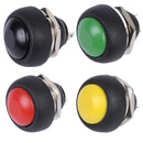 4 Pcs 12mm Black Red Green Yellow Waterproof Momentary Push Button GVQ