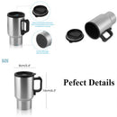 12V Stainless Steel Travel Heated Thermos Coffee Tea Pots Mug Cup 500ml In-Car