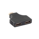 1x New HDMI Port Male to 2 Female 1 In 2 Out Splitter Cable Adapter Conve QIB