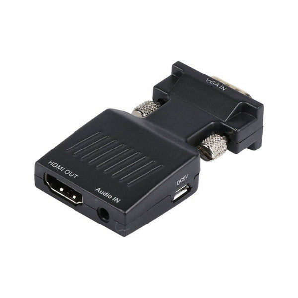 For VGA to HDMI Female Full HD 1080P Video Converter Adapter Box For TV Laptop