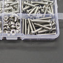 170pcs M4 Stainless Steel Screws Countersunk Head Screw Hexagonal Nuts Set HSI