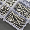 170pcs M4 Stainless Steel Screws Countersunk Head Screw Hexagonal Nuts Set HSI