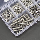 170pcs M4 Stainless Steel Screws Countersunk Head Screw Hexagonal Nuts Set HSI
