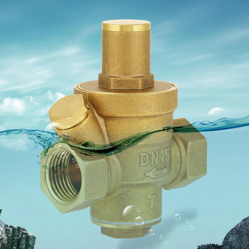 1Pcs Adjustable Brass Water Pressure Reducing Valve Regulator Reducer 1/2 VFI