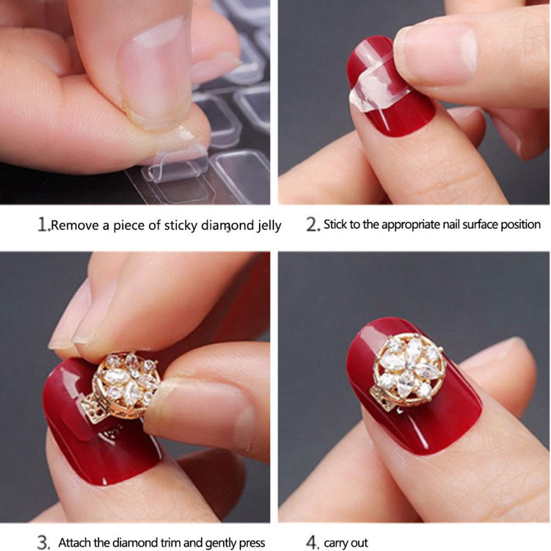 10 Sheets/100x Jelly Double Sided Tape for False Nail Tips Adhesive Tab sdf GIH