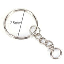 50pcs/Set 25mm Polished Keyring Keychain Split Ring Short Chain Key Rings  JEN