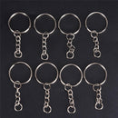 50pcs/Set 25mm Polished Keyring Keychain Split Ring Short Chain Key Rings  JEN