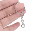 50pcs/Set 25mm Polished Keyring Keychain Split Ring Short Chain Key Rings  JEN