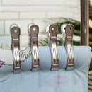 Home Laundry Stainless Steel Spring Loaded Clothes Pegs Hanging Pins Clips 20x