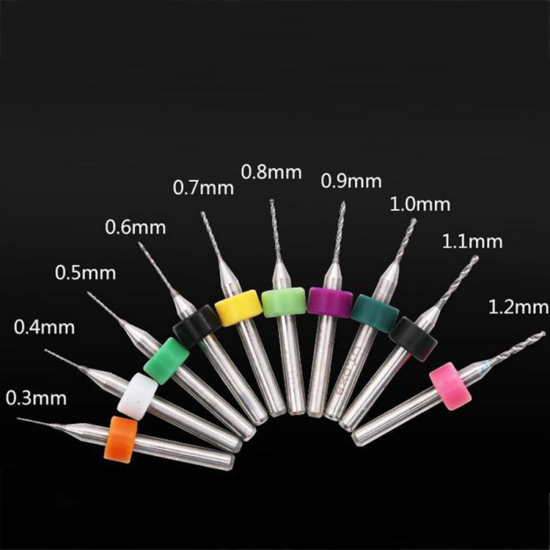 1 Set Of 10pcs Micro Carbide Drill Bits For PCB CNC Mill X Carve Engraving Well