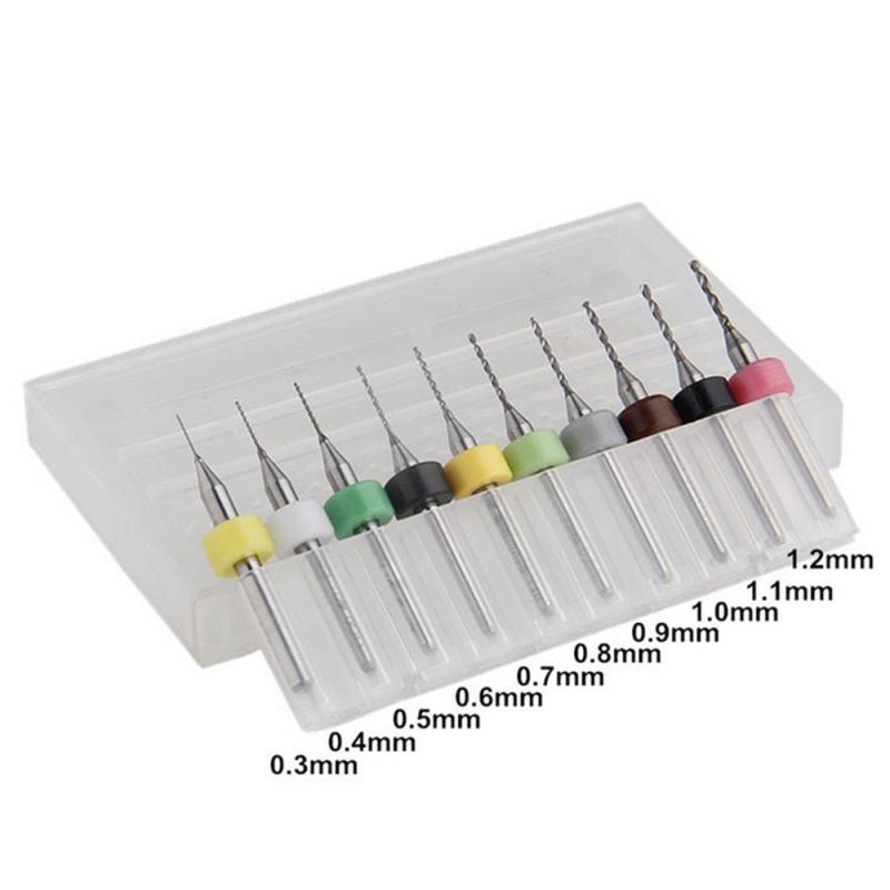 1 Set Of 10pcs Micro Carbide Drill Bits For PCB CNC Mill X Carve Engraving Well