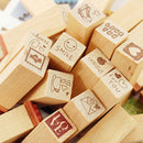 Cute Cartoon Wooden Rubber Stamp Box for DIY Diary Writing Scrapbook 2 JMB