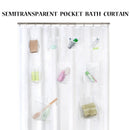 Premium Shower Curtain Liner with 12 Pockets Clear Bathroom Holder Mou KEV