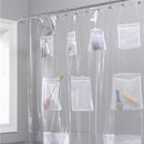 Premium Shower Curtain Liner with 12 Pockets Clear Bathroom Holder Mou KEV