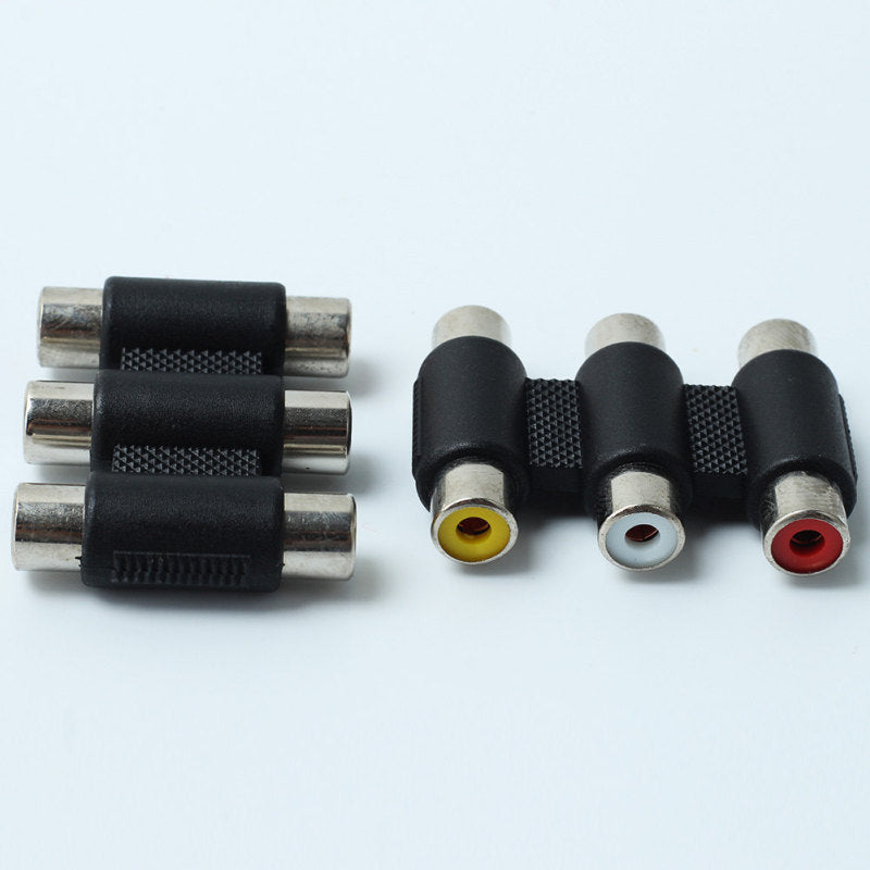 2x 3 RCA female to female coupler AV audio video cable extension plug