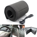 Soft Leather DIY Car Steering Wheel Cover Thread  Anti-slip Diameter 37-38cm
