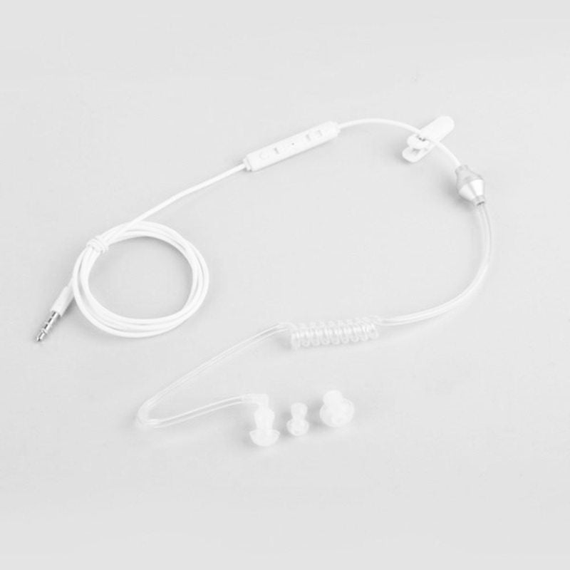 White In Ear Stereo Air Tube Anti-radiation Headset Radiation Proof Headph QYP