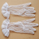 2 Pairs Short Wedding Gloves Bride Beaded Lace Formal Evening Party Prom  ZEF