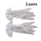 2 Pairs Short Wedding Gloves Bride Beaded Lace Formal Evening Party Prom  ZEF