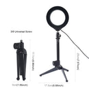 4.6 inch 3 Modes USB Dimmable LED Ring Vlog Video Lights + Desktop Tripod  QMG