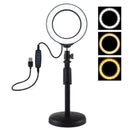 4.6 Inch Dimmable LED Ring Light Kit Photography Selfie Light + Desktop WFU
