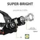 Waterproof 90000LM 3X T6 LED Headlamp Headlight Flashlight Head Torch 18650 Camp